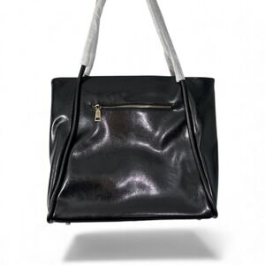 Blofinche Black Leather Laptop Messenger Bag Tote NWT